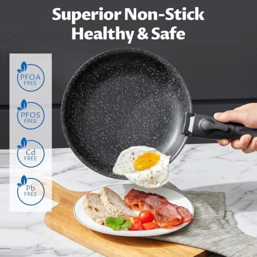 BEZIA Induction Hob Pan Set, Non Stick Saucepan Set with Detachable Handles — view 3
