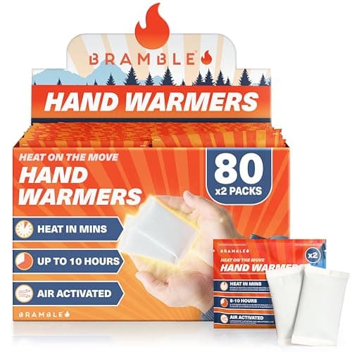 Bramble - Hand Warmers (80 Pairs, 160 Total) - Air Activated Pocket Warmers for Outdoor Activities - Warm in Minutes - Up to 10 Hours Heat