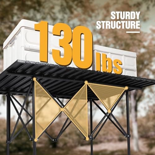 REDCAMP Large Camping Table, 120x70cm Roll-Up with Carry Bag，Black — view 6