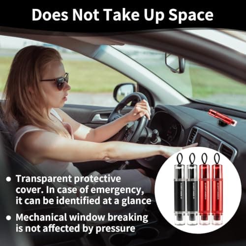 CVMGO 4PCS Car Window Breaker & Seatbelt Cutter Emergency Escape Tool — view 5