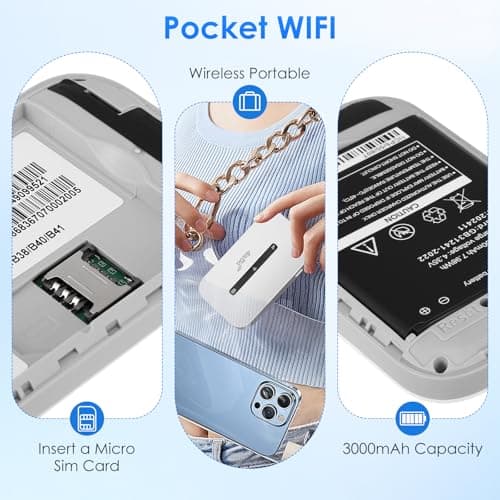 4G/5G Portable Wifi Travel Router,4G LTE WiFi Hotspot with SIM Card Slot,Pocket 4G Internet Hotspot Up To 10 Users for Travel Phone Computer Laptop,3000mAh Portable Travel Mobile WiFi — view 5