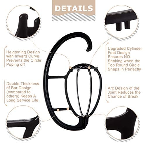 Dreamlover Portable Wig Hangers, Air Dry Wig Quickly, Black, 4 Sets — view 4