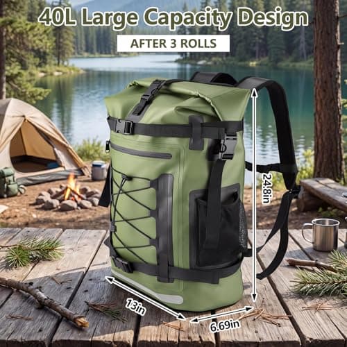XREE 40L Dry Bag, Roll-Top Waterproof Bag Heavy Duty Waterproof Backpack — view 2