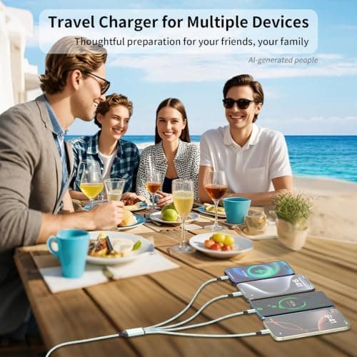 4 in 2 Multi Charging Cable, USBA/C Universal Charging Cords 2 Pack 5FT — view 6