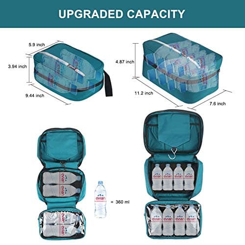 jiemei Hanging Toiletry Bag Waterproof, Travel Wash Bag for Men & Women with 4 Compartments, Foldable Compact Size, Super Durable Fabric — view 4