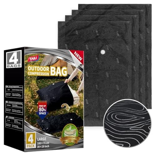 TAILI Vacuum Storage Bags Outdoor 4 Pack, Jumbo 100 x 74 CM, Tear-Proof