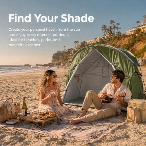 BREEZENEST Transparent Camping Tent, Portable Bubble Shelter with Zipper, Lightweight Outdoor Tent for Camping, Fishing & Cycling (Green) — view 3