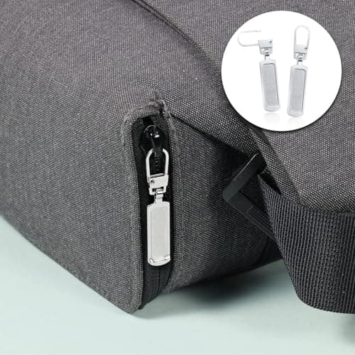 LEOUEANR 4Pcs Spare Zipper Pulls, Metal Removable Rectangle Zipper puller replacement for Down Jacket, Bag and Shoe Repair(Silver) — view 4