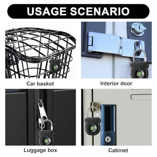Smart Fingerprint Padlock Keyless Lock with 20 Fingerprints Storage — view 5