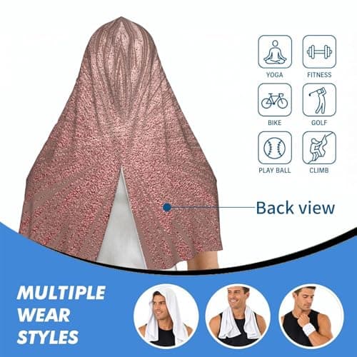 WXWJSHMGC Rose Gold Pink Print Cooling Hoodie Towel, Cooling Towels For Neck And Face Sun Protection Instant Cool Hoodie(Sport/Camping/Work Out/Hot Weather) — view 4