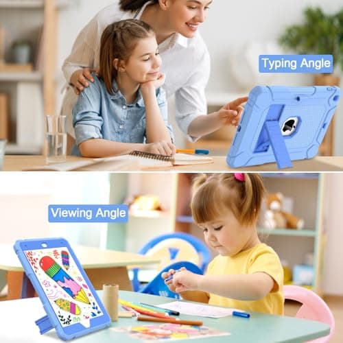 TOPWANT Case for iPad 9th 8th 7th Gen 2021/2020/2019 10.2 inch, Blue — view 6