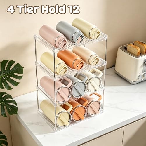 HENTPTD Stackable Water Bottle Organiser, Wine Bottle Holder for Cupboard — view 2