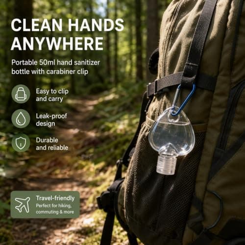5 Pcs Hand Sanitiser with Clip, Travel Size Sanitizer with Secure Clip — view 4
