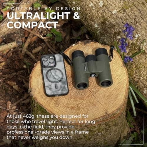 PURSUAL Forefront 8x32 Binoculars for Adults - Compact Lightweight Bird Watching Binoculars with BaK-4 Prism, Multi-Coated Lenses - IPX7 Waterproof Fogproof Optics for Hiking, Travel & Wildlife — view 3