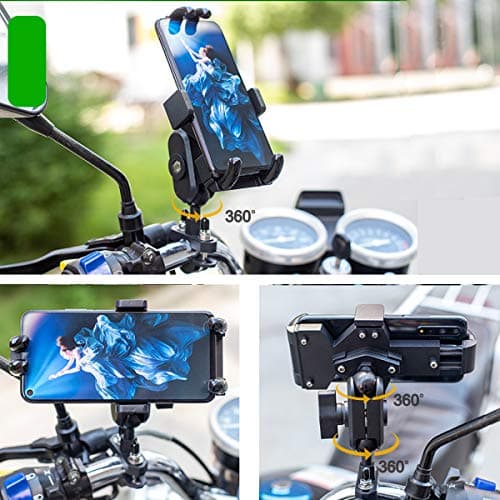 iMESTOU Aluminium Motorcycle Phone Mount U-Bolt Handlebar 1" Ball Stem Cellphone Holder 360 Rotating Universal for 4.0“-7.2” Large Phones — view 6