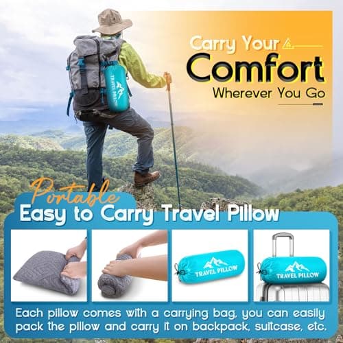 Travel Neck Pillow, Memory Foam Pillow with Breathable Cover-GREY,44cm×30cm — view 5