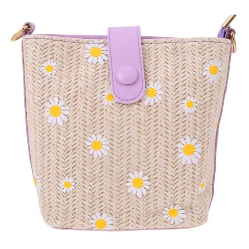 GLEAVI Women Single Shoulder PU Bucket Bag for Travel Everyday Wear Purple