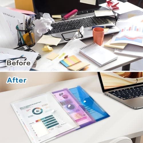 12Pack A4+ Plastic Wallets, A4 Documents Popper Wallet File Folders — view 5