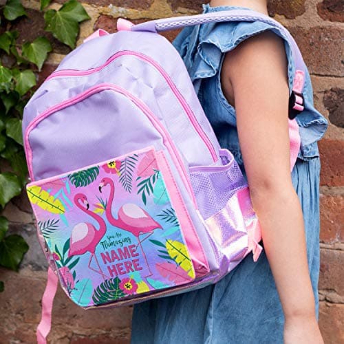 Personalised Girls School Bag Flamingos Backpack Kids Primary Book Bag, Pretty Childrens Cute Rucksack KSP208 — view 2