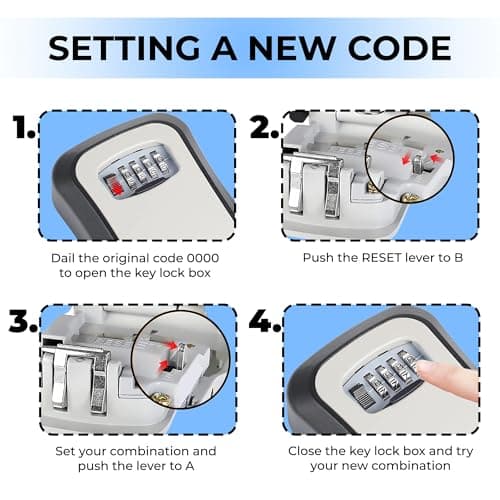 XShield 4-digit Combination Key Safe | Wall-mount Lock Box | Weatherproof & Heavy-duty | Large Capacity For Keys & Access Cards | Outdoor Security Lockbox For Home & Business — view 5