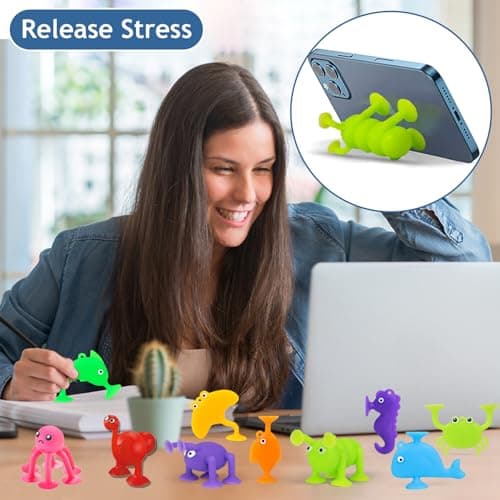 Suction Toys, Kids Building Toys for 3 Year Olds, 10Pcs Baby Sensory Sucker Toys,Toddler Travel Window Stress Release Game,Infant Birthday for 4 5 6 7 Years Old Boys Girls — view 4