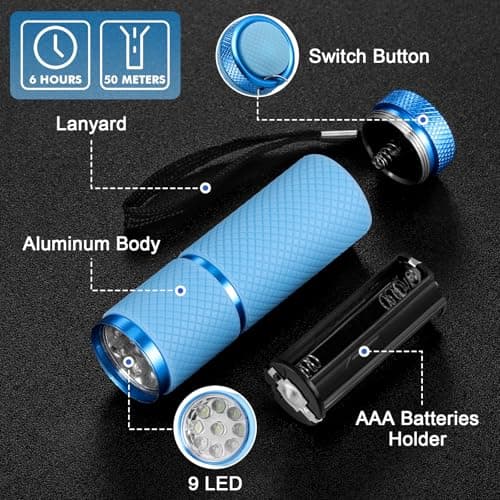 Kssvzz 4 Pack Small Torch, Mini Torches Led Super Bright with 9 LEDs, Multicolor Kids Torch with Lanyard, Pocket Torch with Rubber Grip for Camping Hiking Outdoors Gift — view 3