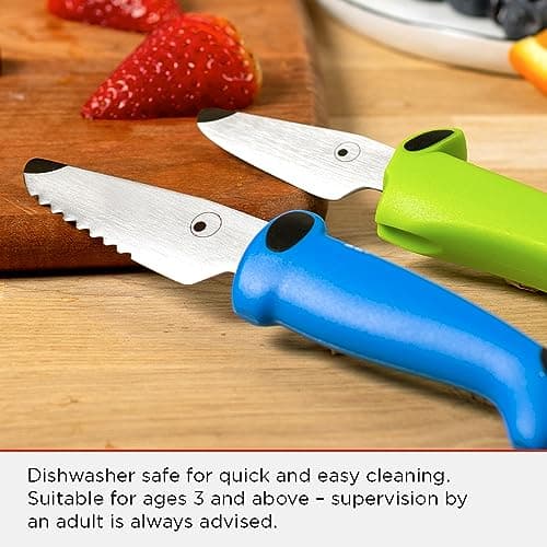 Kuhn Rikon Children's Knife Set, Dog, Blue & Green, Stainless Steel, 2 Pc — view 5