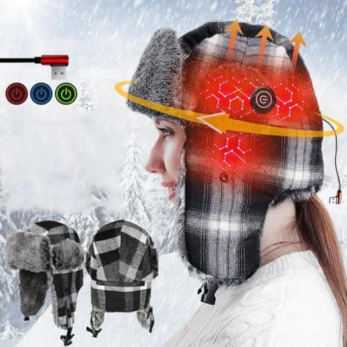 Winter Trapper Hat Plug-in Plush 3-Temperature-Setting Protection — view 6