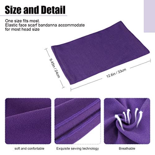 HEGCOIIE Neck Warmer Snood for Men & Women,Winter Neck Gaiter Fleece Bandana Face Covering Mask Windproof Neck Scarf Neckwear for Outdoor Sports Motorcycle Skiing Running Cycling (Purple) — view 4