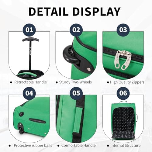 55x40x20 Ryanair Cabin Bag Hand Luggage Lightweight Suitcase Approved Carry on Luggage 1.4kg 44L Fit Green — view 4