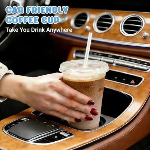 12 Pack 710ml Reusable Plastic Cups with Lid Straws Letter Stickers Brushes — view 5