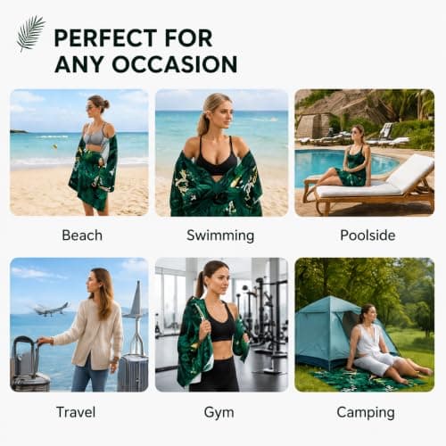 Sricam Microfibre Beach Towels for Adults, Oversized Beach Towel, Quick Dry, Sand Free, Lightweight & Absorbent Travel Towel for Swimming, Pool, Gym, Camping — view 6