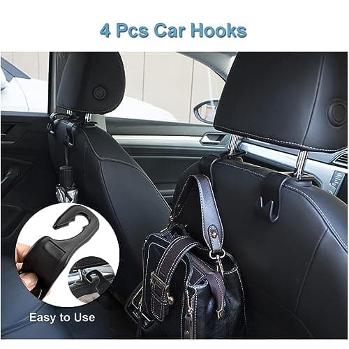 KITBEST 2 Pack Car Bin Mini Trash Can with Lid+ 120 Garbage Bags+ 4 Hooks — view 6