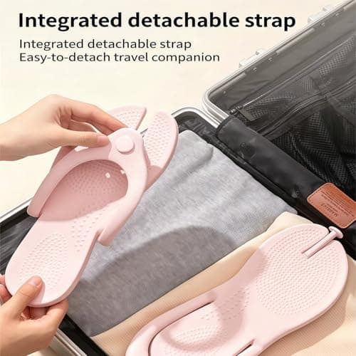 Dry Shower Shoes Travel Slippers Folding Slippers Beach Sandals for Hostel Swimming Camping Travel Folding Travel for Women, blue, L~XL A — view 5