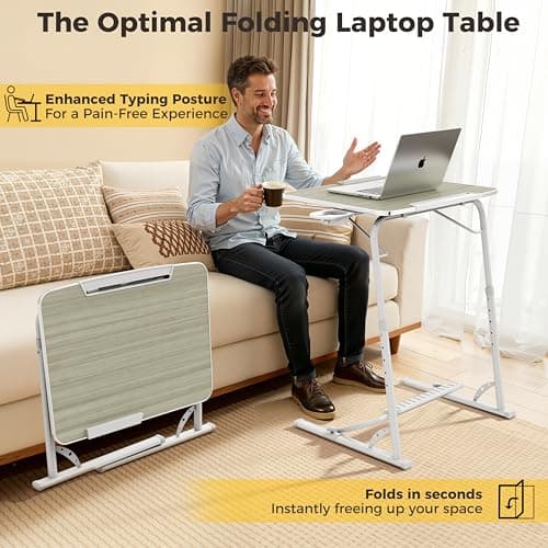 FoldWise Folding Laptop Table for Sofa, Sturdy Work & Dinner Portable Desk — view 3