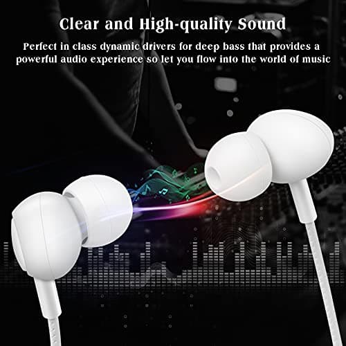 Yiwiso Sleep Headphones, Soft Earphones Wired for Sleeping, Sleep Earpbuds for Side Sleeping, In-Ear Headphones with Mic and Volume Control, Noise-Isolating, Travel, Relaxation (White) — view 4