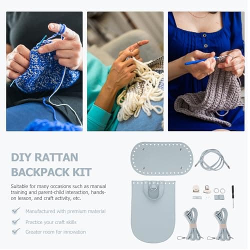 BESTOMZ DIY PU to Kit for Making Backpack Blue Beginners Back School — view 3