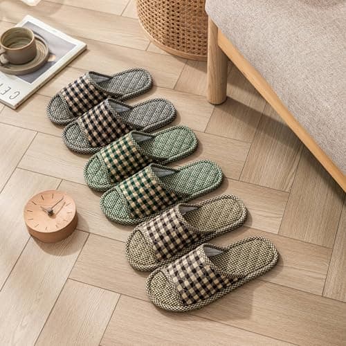 biroris 3 Pair Cotton Floral Patterned Slippers for Women, Open Toe, Comfortable, Washable, Portable, Foldable, for Guests, Travel, Hotel, Airplane, Spa, 42/44.5 EU — view 6