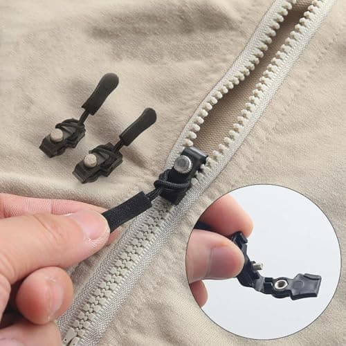 20 Pack Zipper Pull Replacements, Tool-Free Repair Kit for Bags and Clothes — view 3
