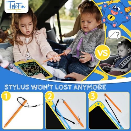 TEKFUN Kids Toys for 3 4 5 6 Years Old Boys Girls Gifts, 8.5 Inch LCD Writing Tablet Kids Drawing Board, Educational Travel Toys Boy Girl Birthday & Easter Gifts Age 3-8 (Blue Yellow) — view 6