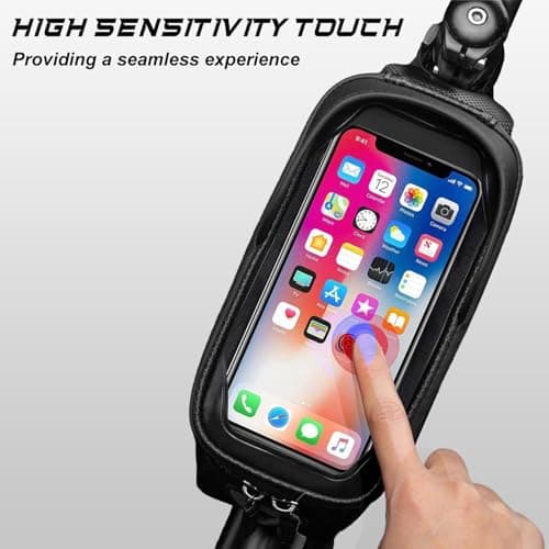 Byking Phone Holder, Waterproof Cycle Frame Bag, Top Tube Bike Accessory for Phones Up to 6.7", "Bicycle Frame Bag, MTB Accessory, Cycling Gift for Men — view 3