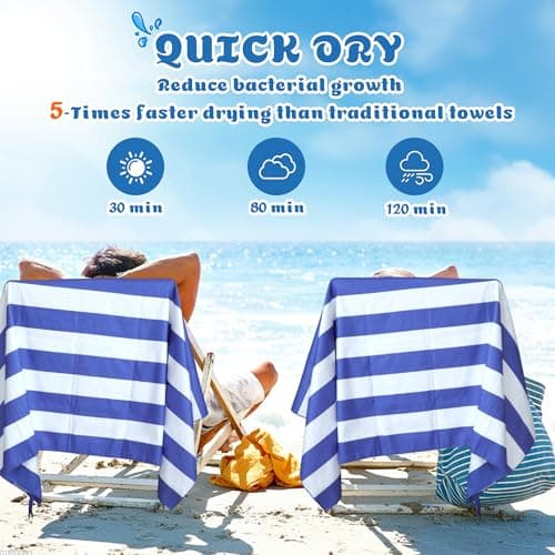 Anavasi Microfibre Beach Towels for Adults, 2 Pack 180 x 90cm 100% Recycled — view 4