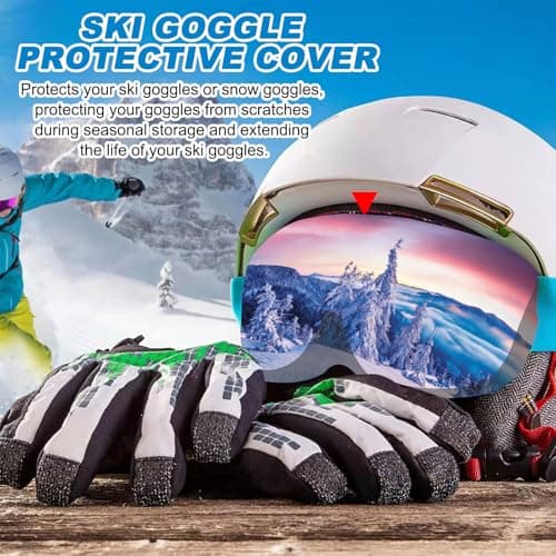 BSITSSS 2 Pcs Ski Goggle Protector Cover, Protective Goggle Cover Portable, Ski Goggle Cover Sleeve Anti-Scratch, Fashion Ski Goggles Protective Cover, Ideal for Travel and Après-ski — view 3