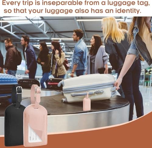 Hengxinc 2 PCS Personalised Leather Tripp Luggage Tag — view 5