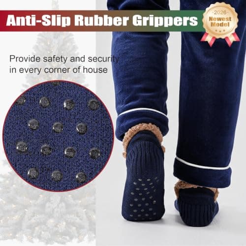 Niorasen Slipper Socks for Men/Women, Thick Thermal Non-Slip, Size 5-11 — view 6