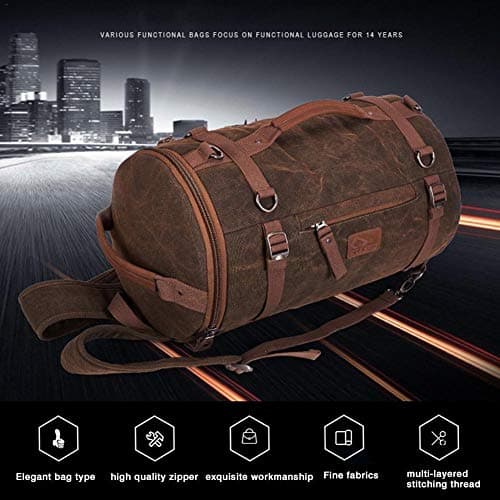 Camel 35L Motorcycle Saddle Bag Canvas Backpack for Travel, Hiking, Climbing, and Riding — view 4