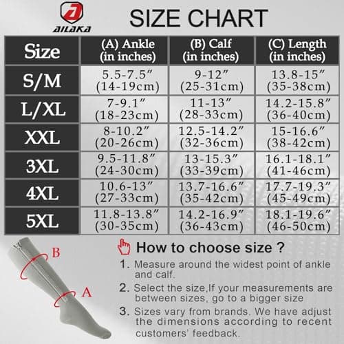 Ailaka 15-20 mmHg Zipper Compression Socks for Women Men, Closed Toe Support Graduated Medical Varicose Veins Hosiery, Perfect for Athletics, Running, Flight Travel, Support, Edema, Pregnancy — view 4