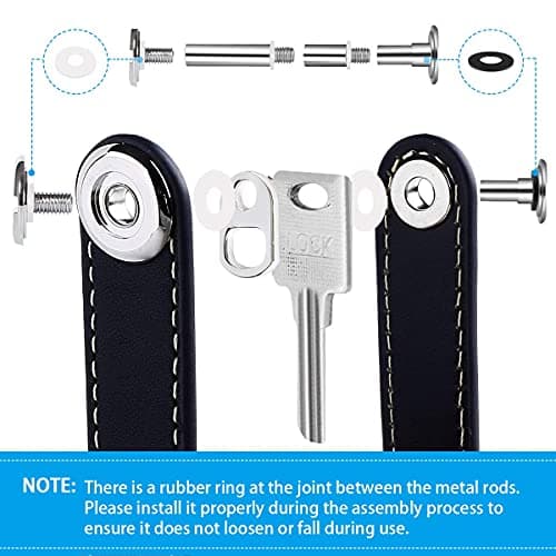 flintronic Key Organizer | Keychain Genuine Leather | Pocket Smart Key Holder with Gift Boxed Stylish, Functional & Practical (Holds 7-9 Multiple Keys) - Black — view 3