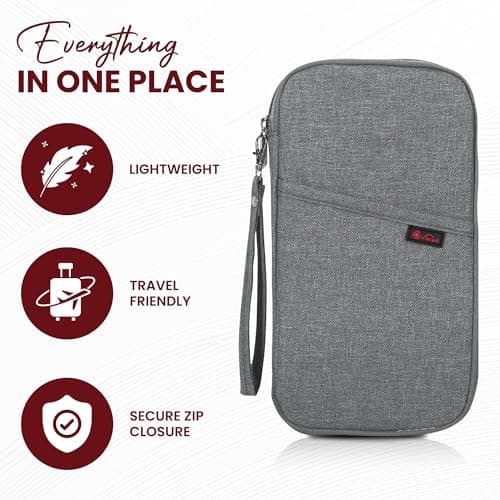 Vinsani Passport Holder Travel Wallet, RFID Blocking Document Organiser — view 2