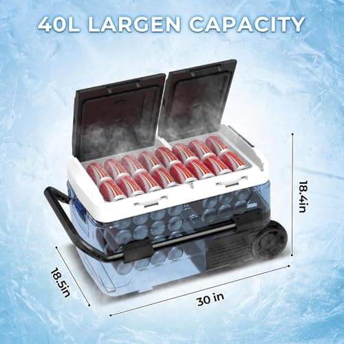 AS 12V Car Refrigerator, 40L Dual Zone Portable Fridge Freeze, -20°C~20°C — view 2